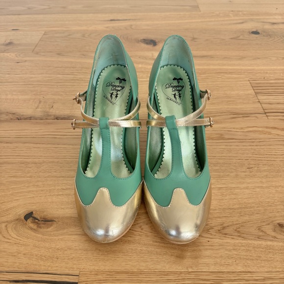 ModCloth “Strut in the World” Seafoam Glittery Heels - Picture 6 of 11